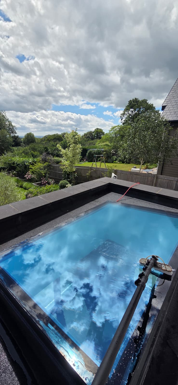 Skylight during cleaning